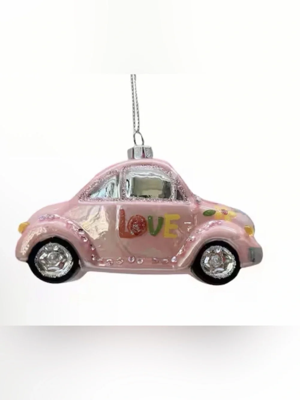 Ashland 4.5” Pink Love Car Glass Ornament